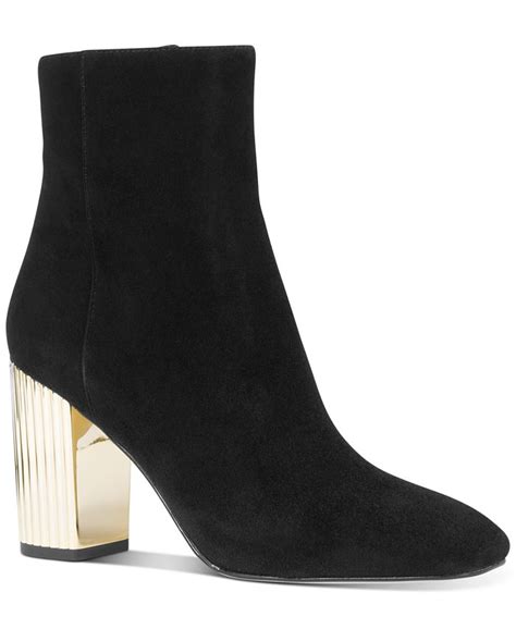 michael michael kors women's porter block-heel booties|Porter Suede Platform Ankle Boot .